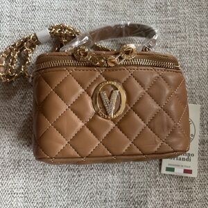 $330 Retail Valentino Orlando Quilted Taupe Crossbody Camera Bag